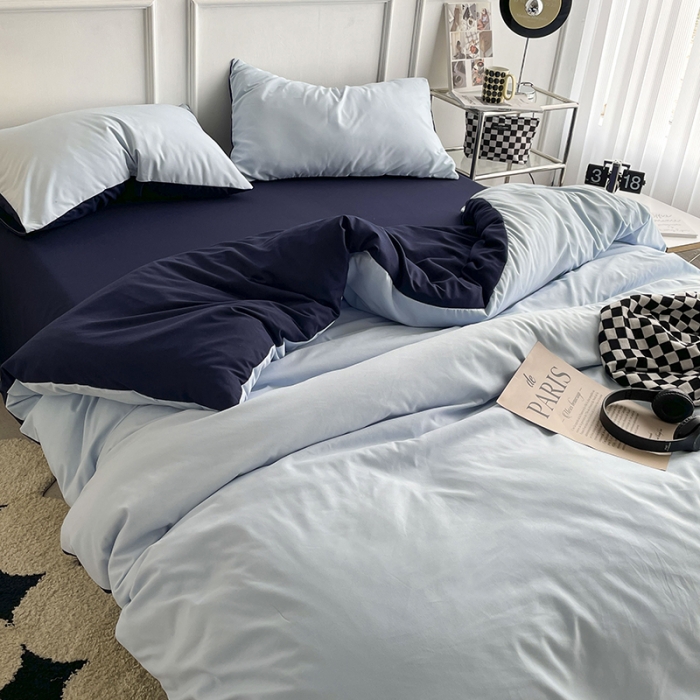 91家纺网 家纺一手货源 找家纺 （总）贝拉梦 2023新款105g简约风柔软磨毛亲肤棉双拼单被套