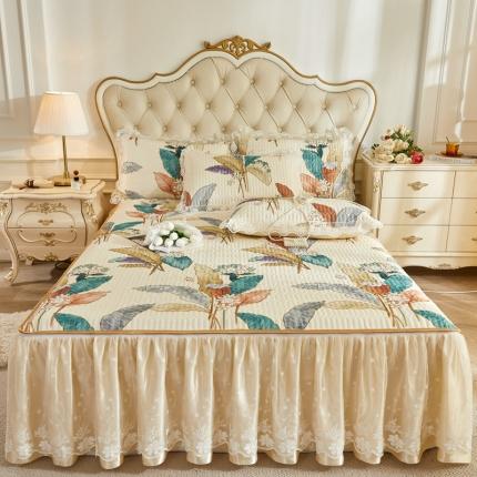 91家纺网 家纺一手货源 找家纺 （总）恋尚  2024新款床笠式可拆卸冰丝夹棉 床裙软席三件套