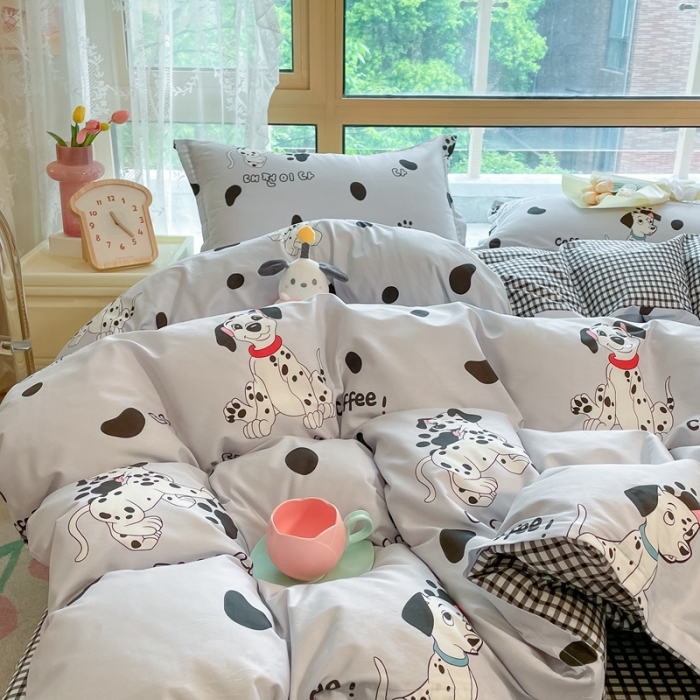 91家纺网 家纺一手货源 找家纺 金鑫汇 2023新花型上市喷气面料全棉四件套小可爱