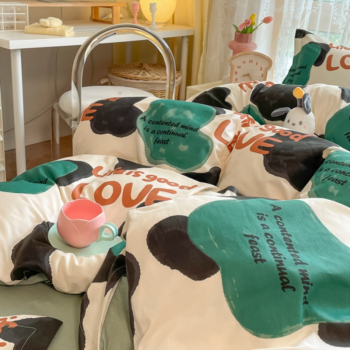 91家纺网 家纺一手货源 找家纺 金鑫汇 2023新花型上市喷气面料全棉四件套蜗居