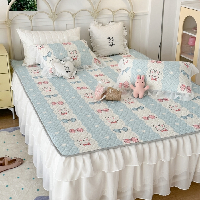 91家纺网 家纺一手货源 找家纺 （总）昔可 2023新款第二批双层床裙乳胶三件套 可爱小清新风