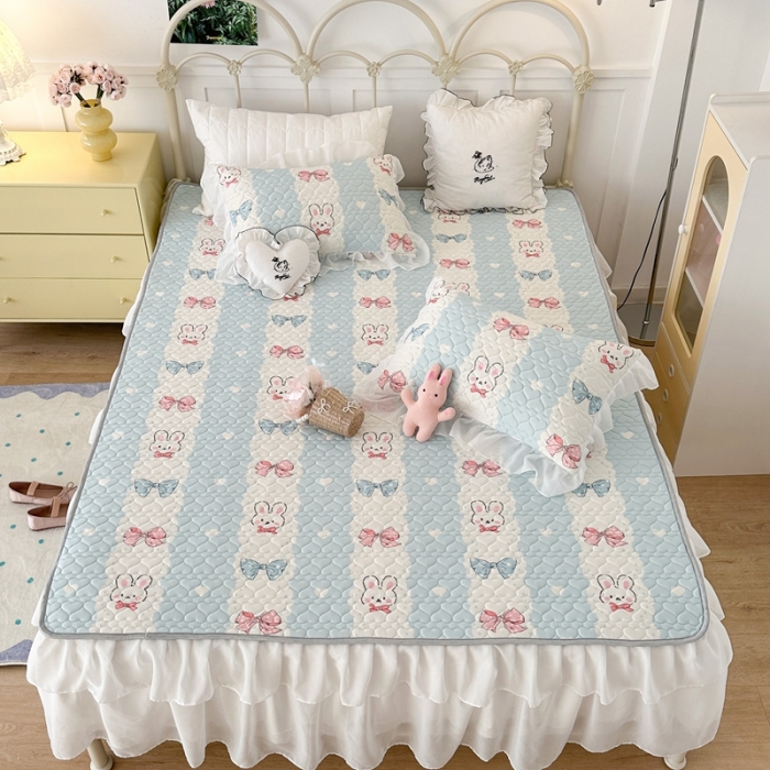 91家纺网 家纺一手货源 找家纺 （总）昔可 2023新款第二批双层床裙乳胶三件套 可爱小清新风