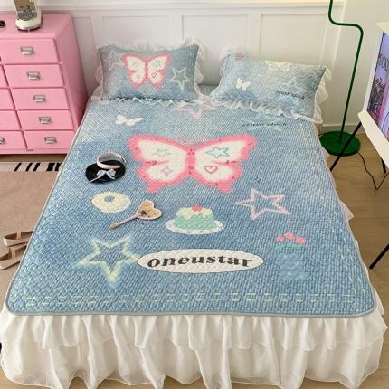 昔可 2023新款第二批双层床裙乳胶三件套 芭蕾少女风 y2k牛仔蝴蝶