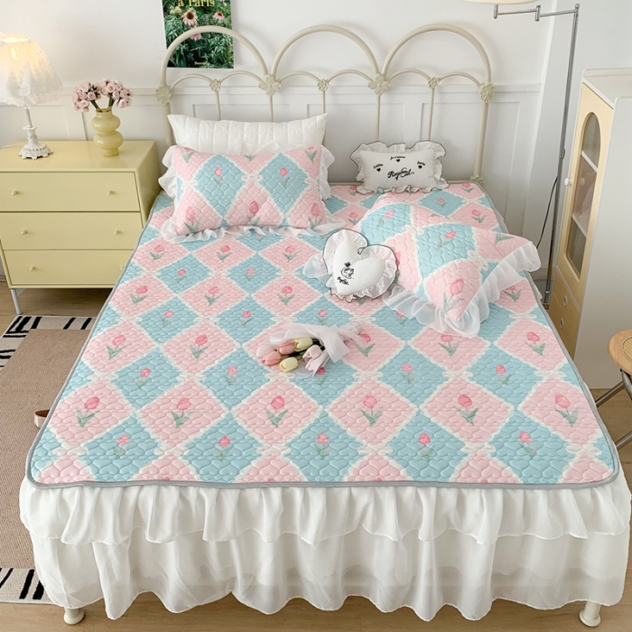 91家纺网 家纺一手货源 找家纺 昔可 2023新款第二批双层床裙乳胶三件套 芭蕾少女风 芭蕾风郁金香