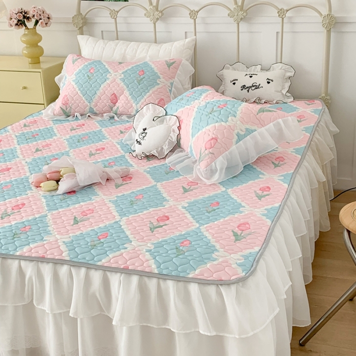 91家纺网 家纺一手货源 找家纺 昔可 2023新款第二批双层床裙乳胶三件套 芭蕾少女风 芭蕾风郁金香