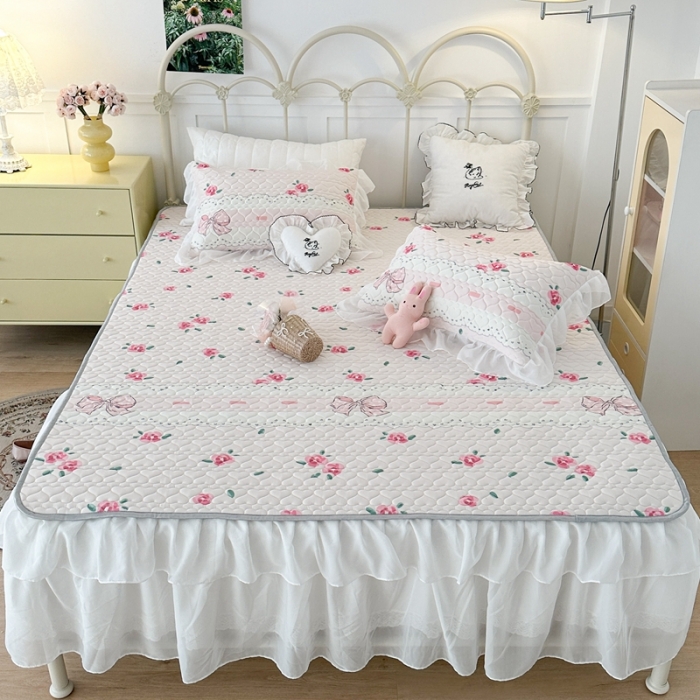 91家纺网 家纺一手货源 找家纺 昔可 2023新款第二批双层床裙乳胶三件套 芭蕾少女风 芭蕾玫瑰