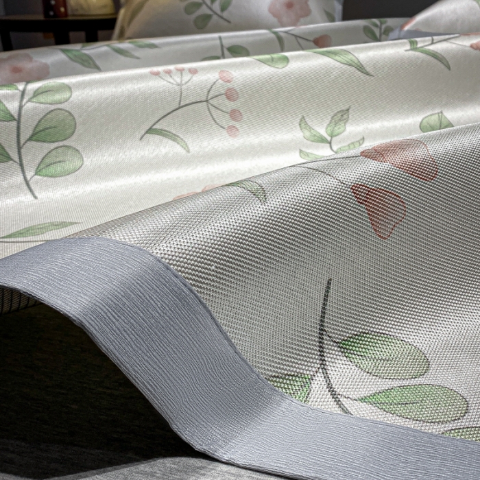 91家纺网 家纺一手货源 找家纺 安哆啦 A类数码印花冰丝藤席三件套 花丛间