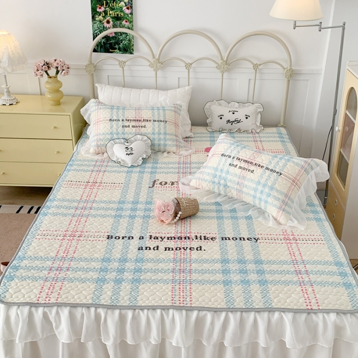 91家纺网 家纺一手货源 找家纺 昔可 2023新款第二批双层床裙乳胶三件套 芭蕾少女风 蝴蝶结格