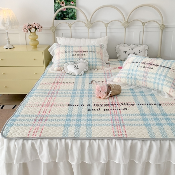 91家纺网 家纺一手货源 找家纺 昔可 2023新款第二批双层床裙乳胶三件套 芭蕾少女风 蝴蝶结格