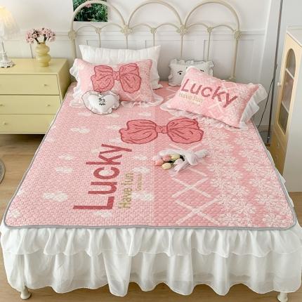 昔可 2023新款第二批双层床裙乳胶三件套 芭蕾少女风 蕾丝芭蕾粉