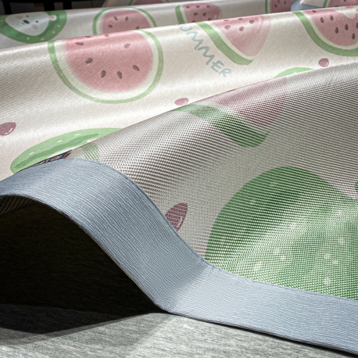 91家纺网 家纺一手货源 找家纺 安哆啦 A类数码印花冰丝藤席三件套 小西瓜