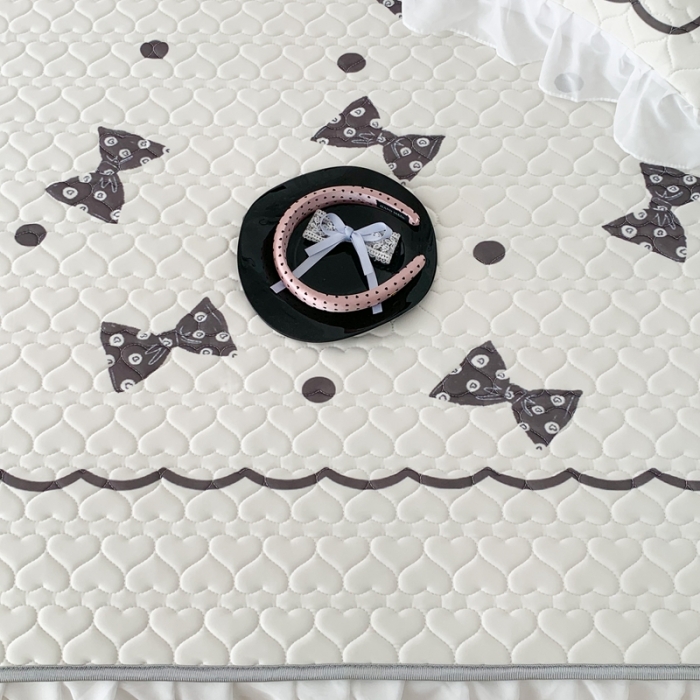 91家纺网 家纺一手货源 找家纺 昔可 2023新款第二批双层床裙乳胶三件套 芭蕾少女风 小香香蝴蝶结