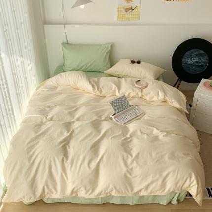 91家纺网 家纺一手货源 找家纺 昔可 纯色混搭拼色 茉莉奶绿