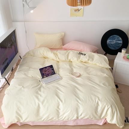 91家纺网 家纺一手货源 找家纺 昔可 纯色混搭拼色 奶香芝士