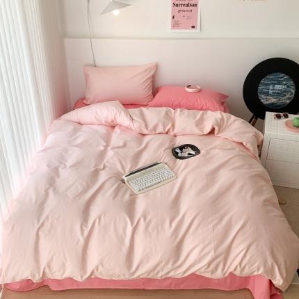 91家纺网 家纺一手货源 找家纺 昔可 纯色混搭拼色 少女粉黛