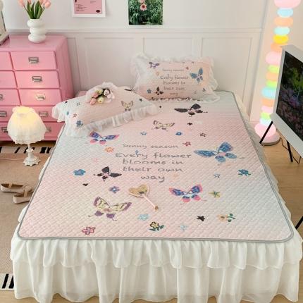 昔可 2023新款第二批双层床裙乳胶三件套 芭蕾少女风 晕染蝴蝶