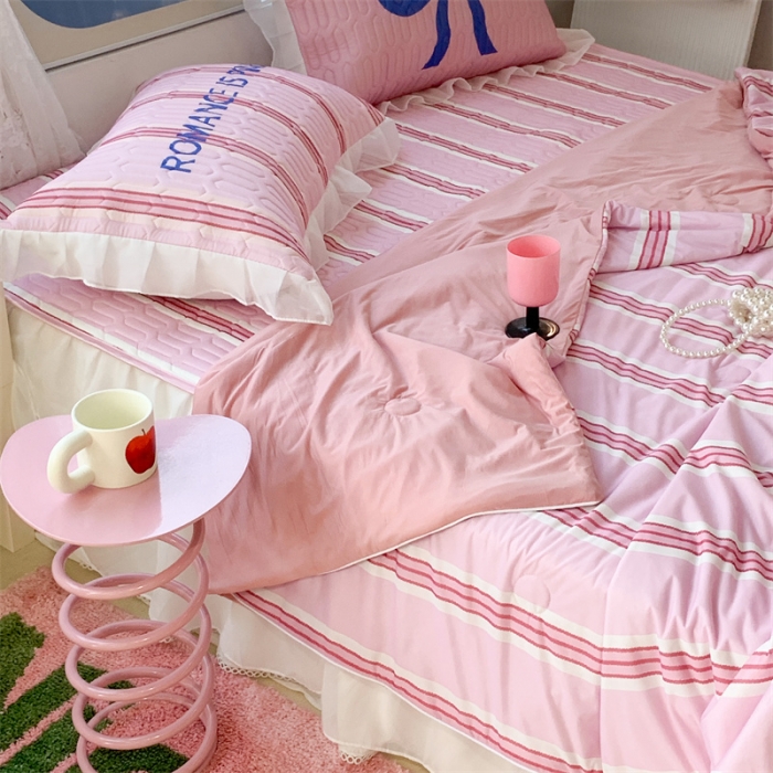 91家纺网 家纺一手货源 找家纺 昔可 大版数码印花凉感夏被 芭蕾少女蝴蝶结