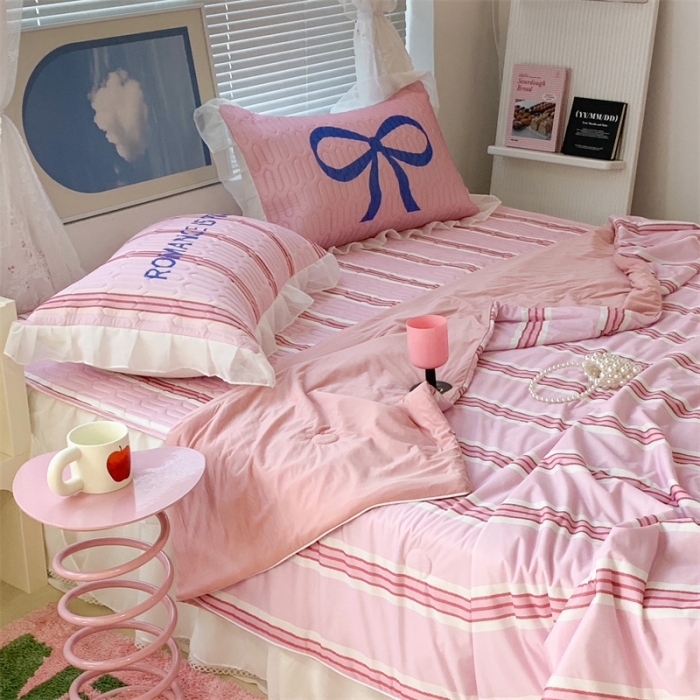 91家纺网 家纺一手货源 找家纺 昔可 大版数码印花凉感夏被 芭蕾少女蝴蝶结