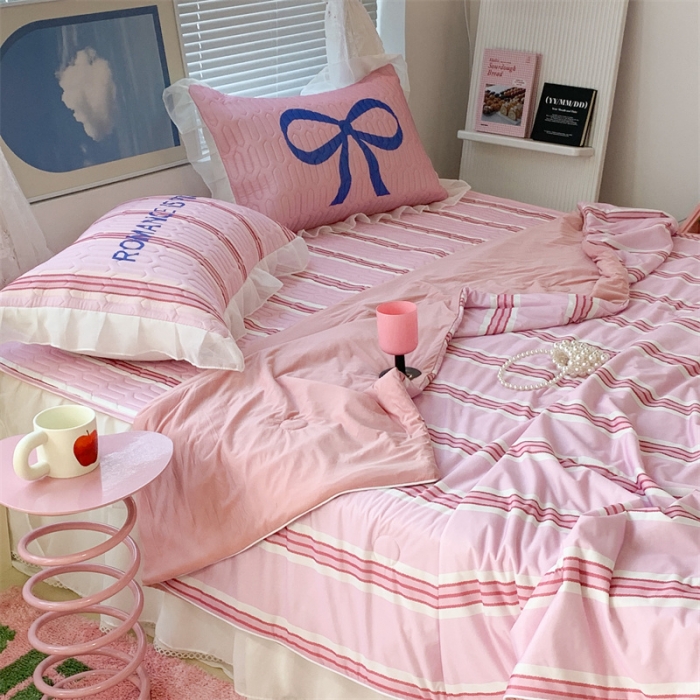 91家纺网 家纺一手货源 找家纺 昔可 大版数码印花凉感夏被 芭蕾少女蝴蝶结