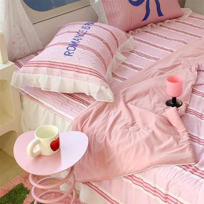 91家纺网 家纺一手货源 找家纺 昔可 大版数码印花凉感夏被 芭蕾少女蝴蝶结