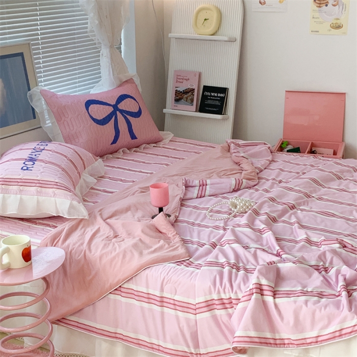 91家纺网 家纺一手货源 找家纺 昔可 大版数码印花凉感夏被 芭蕾少女蝴蝶结