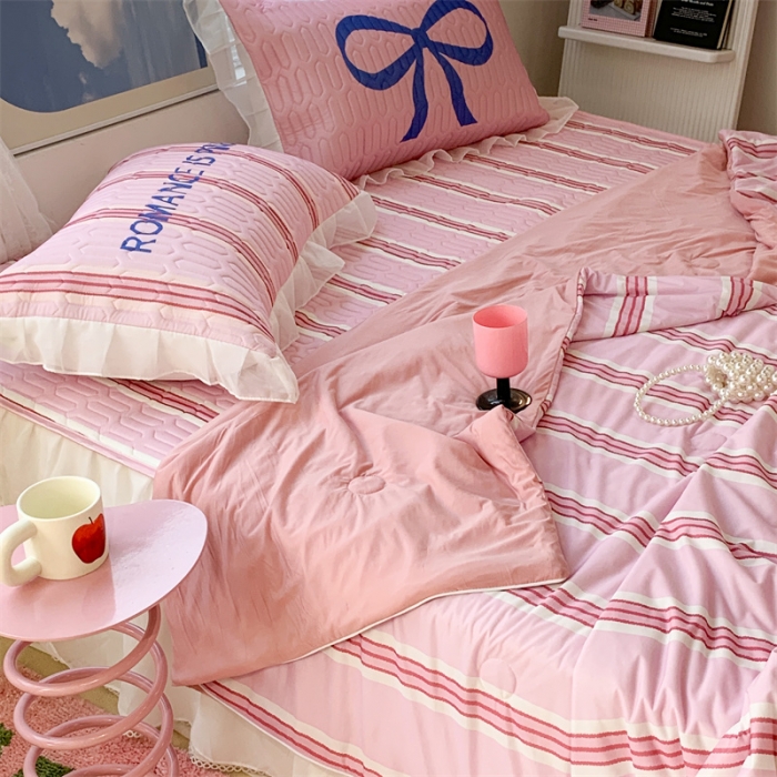 91家纺网 家纺一手货源 找家纺 昔可 大版数码印花凉感夏被 芭蕾少女蝴蝶结