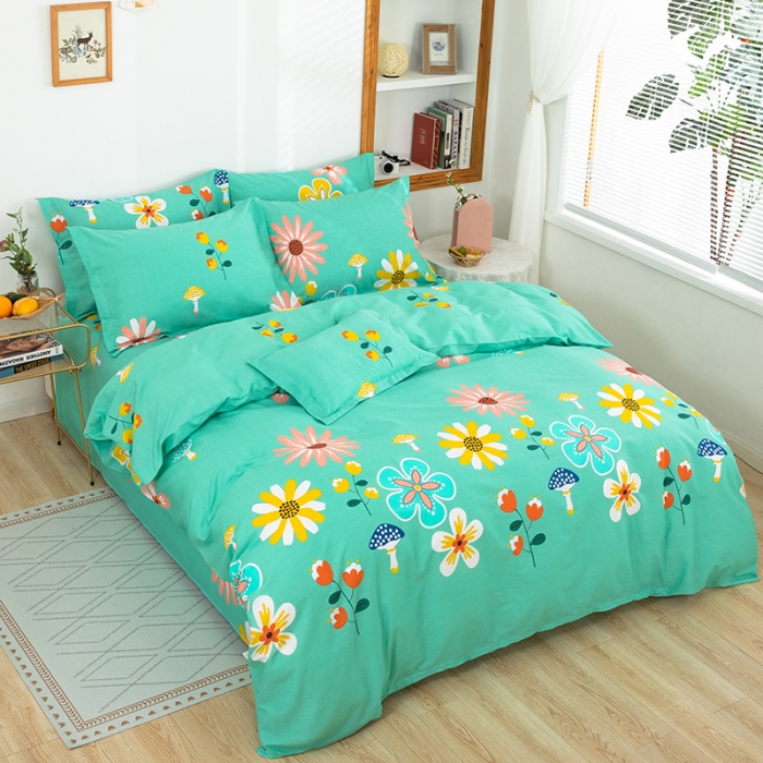 91家纺网 家纺一手货源 找家纺 雨萝家纺 2020新款纯棉印花四件套 春田花