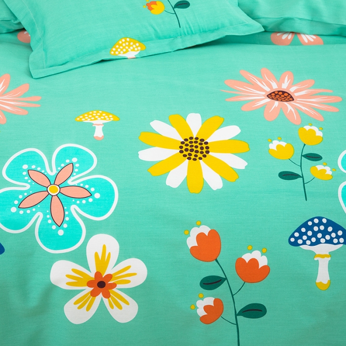 91家纺网 家纺一手货源 找家纺 雨萝家纺 2020新款纯棉印花四件套 春田花