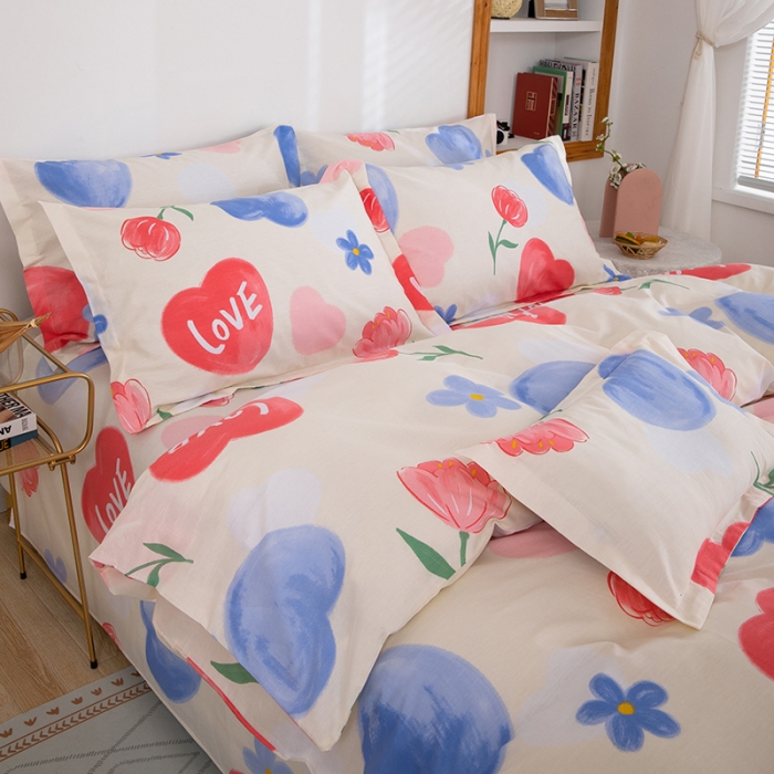 91家纺网 家纺一手货源 找家纺 雨萝家纺 2020新款纯棉印花四件套 萱梦