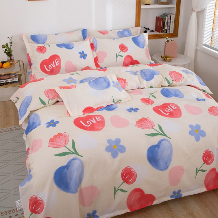 91家纺网 家纺一手货源 找家纺 雨萝家纺 2020新款纯棉印花四件套 萱梦