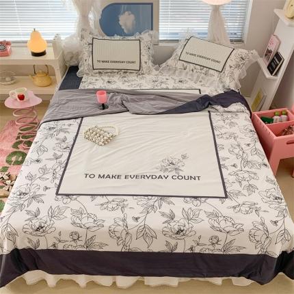 91家纺网 家纺一手货源 找家纺 昔可 大版数码印花凉感夏被 夏奈花园