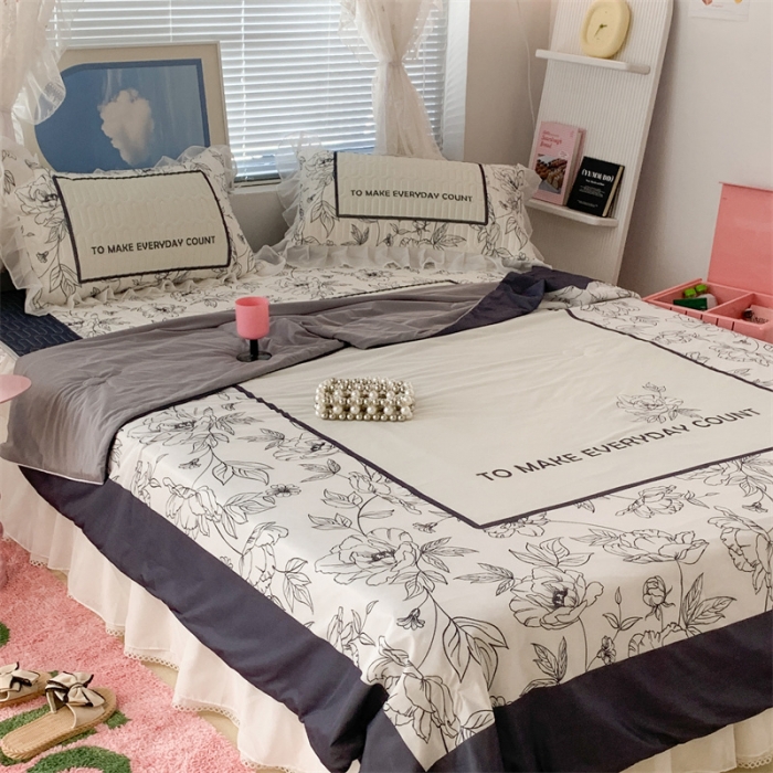 91家纺网 家纺一手货源 找家纺 昔可 大版数码印花凉感夏被 夏奈花园