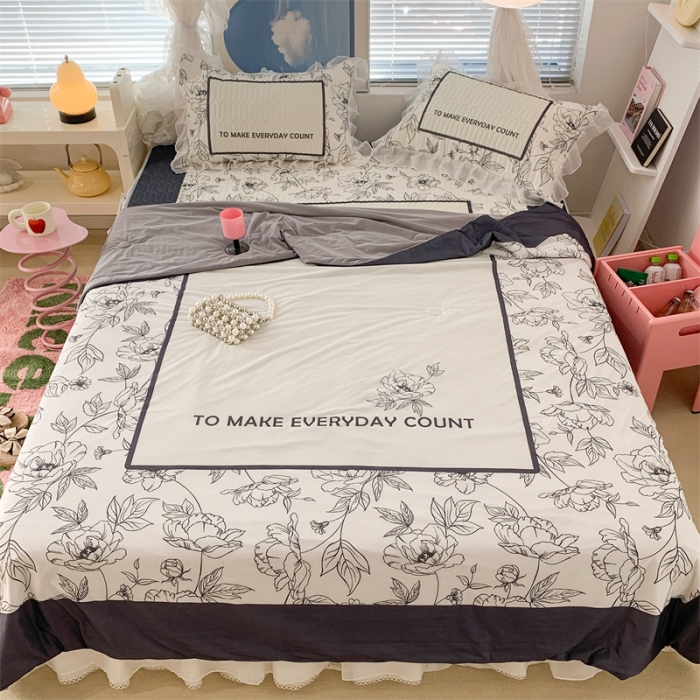 91家纺网 家纺一手货源 找家纺 昔可 大版数码印花凉感夏被 夏奈花园