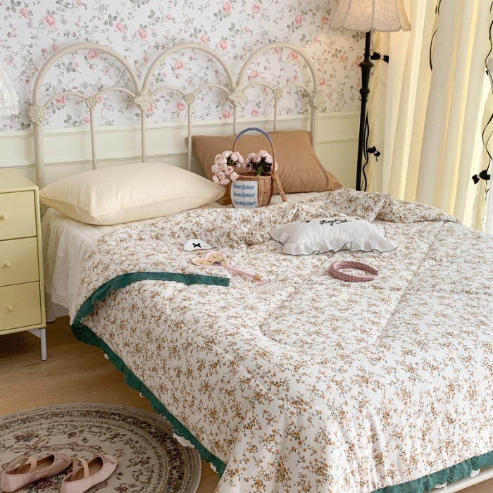 91家纺网 家纺一手货源 找家纺 （总）昔可 复古蕾丝花边针织夏被