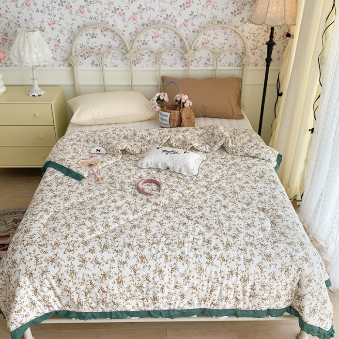 91家纺网 家纺一手货源 找家纺 （总）昔可 复古蕾丝花边针织夏被