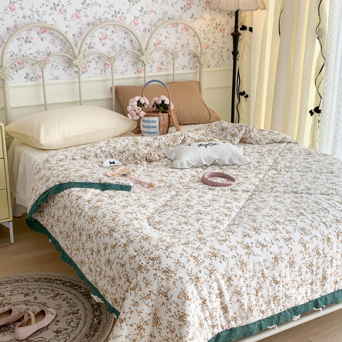 91家纺网 家纺一手货源 找家纺 （总）昔可 复古蕾丝花边针织夏被