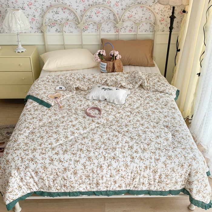 91家纺网 家纺一手货源 找家纺 （总）昔可 复古蕾丝花边针织夏被