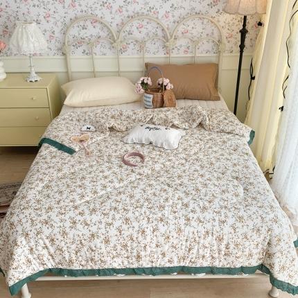 昔可 复古蕾丝花边针织夏被 安妮黄花