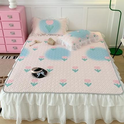 91家纺网 家纺一手货源 找家纺 （总）昔可 2023新款第二批双层床裙乳胶三件套 少女碎花风系列