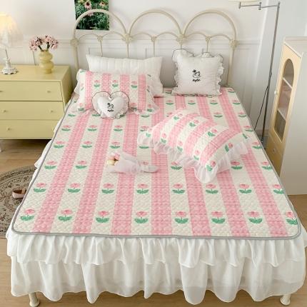 91家纺网 家纺一手货源 找家纺 （总）昔可 2023新款第二批双层床裙乳胶三件套 少女碎花风系列