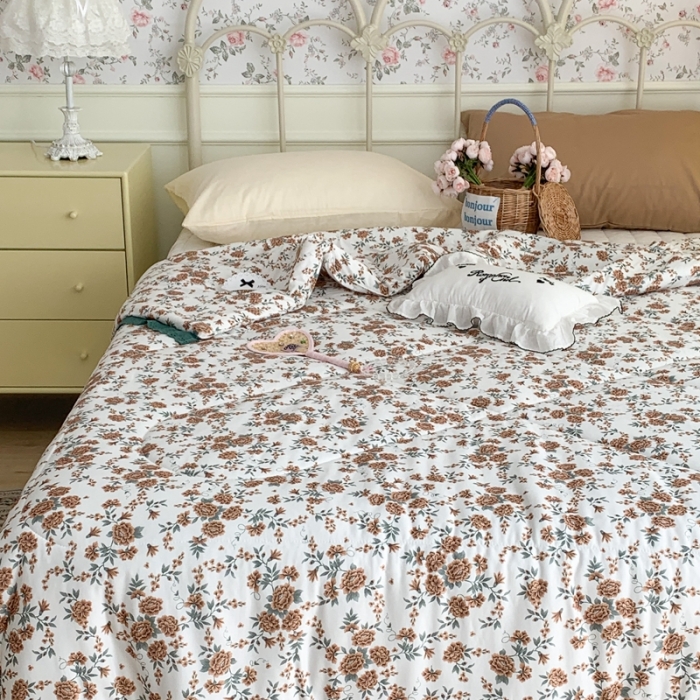 91家纺网 家纺一手货源 找家纺 昔可 复古蕾丝花边针织夏被 复古庄园