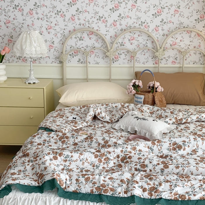 91家纺网 家纺一手货源 找家纺 昔可 复古蕾丝花边针织夏被 复古庄园