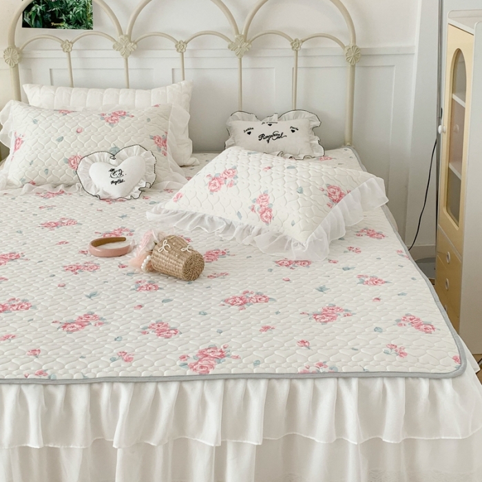 91家纺网 家纺一手货源 找家纺 （总）昔可 2023新款第二批双层床裙乳胶三件套 少女碎花风系列