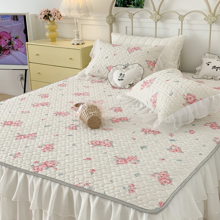 91家纺网 家纺一手货源 找家纺 （总）昔可 2023新款第二批双层床裙乳胶三件套 少女碎花风系列