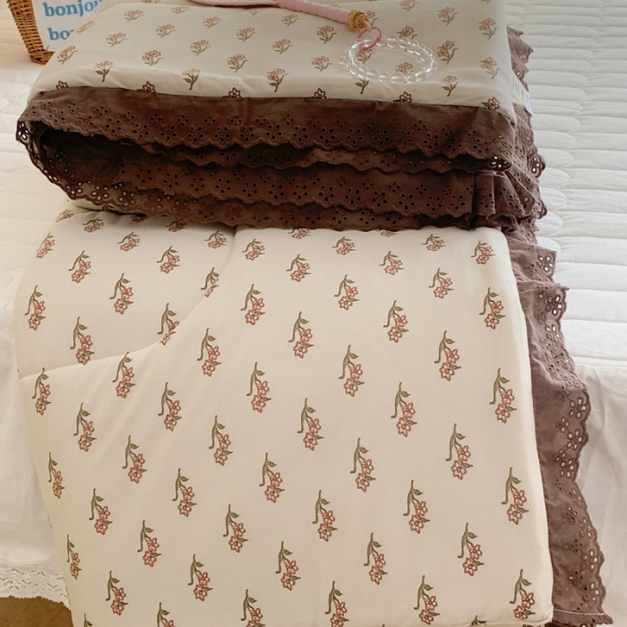 91家纺网 家纺一手货源 找家纺 昔可 复古蕾丝花边针织夏被 莉莉克丝