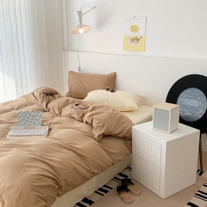 91家纺网 家纺一手货源 找家纺 昔可 纯色混搭拼色 冰拿铁