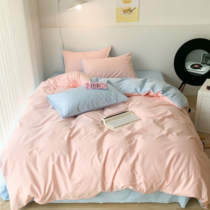 91家纺网 家纺一手货源 找家纺 昔可 纯色混搭拼色 草莓天空