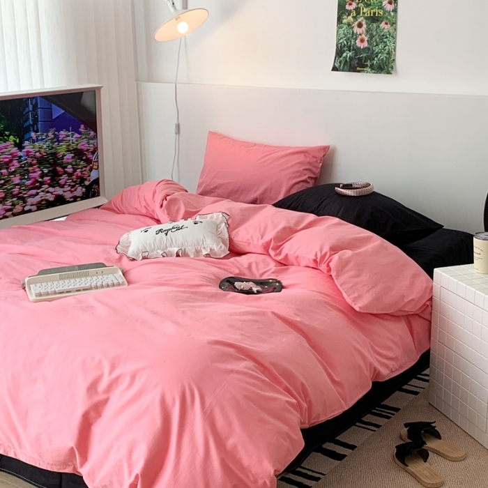 91家纺网 家纺一手货源 找家纺 昔可 纯色混搭拼色 粉墨