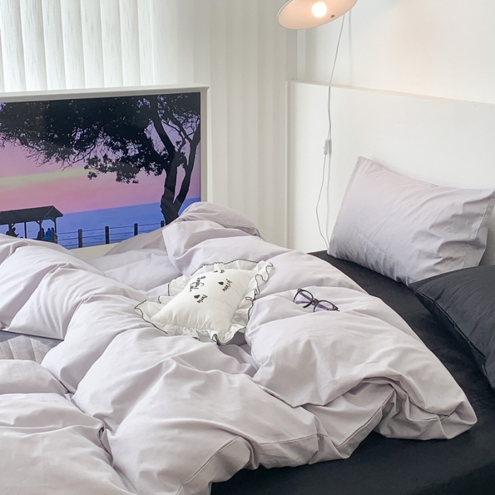 91家纺网 家纺一手货源 找家纺 昔可 纯色混搭拼色 高级灰黑