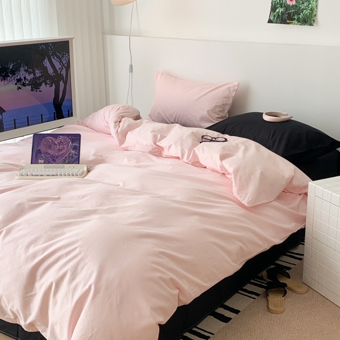 91家纺网 家纺一手货源 找家纺 昔可 纯色混搭拼色 黑桃茉莉